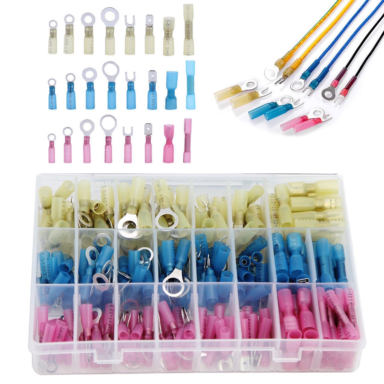 250pcs Heat Shrink Wire Connector DIY Kit Waterproof Marine Automotive