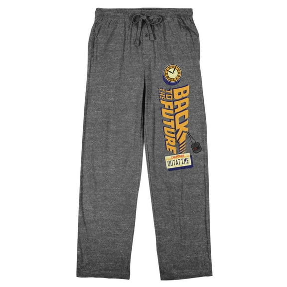 Back to the Future Title Art Men's Heather Gray Sleep Pajama Pants