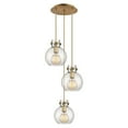 thumbnail image 4 of Innovations Lighting  Newton Sphere - 3 Light 8" Cord Hung Multi Pendant - 10" Canopy Brushed Brass/Seedy, 4 of 5