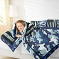 thumbnail image 4 of Homewish Vintage American Flag Full Size Comforter Sets,Rustic Camo Camouflage Bedding Comforter Set,Blue White Bedding Sets For Boys Teens,Ultra Soft Home Decor Reversible,3 Pieces, 4 of 8