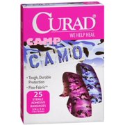 Curad Camp Camo Bandages One Size Pink 25 Each (Pack of 2)