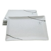 Pack Of 5 Yukino Hana Ceramic Collection Rectangular Sushi Plates 7.75" L