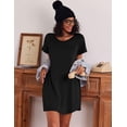 thumbnail image 4 of Ekouaer Nightgowns for Women Cotton Night Gown 3 Pack Sleep Shirts Short Sleeve Nightshirt Soft Sleepwear Nightdress, 4 of 6