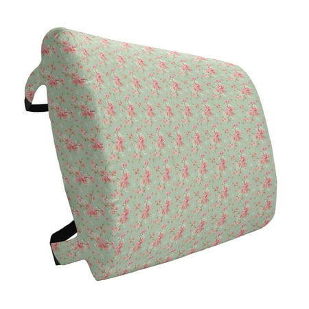 

Shabby Flora Lumbar Pillow Retro Spring Blossom Flowers French Garden Florets Garland Artisan Image Soft Back Cushion for Office Chairs with Adjustable Straps 14 x 13 Mint Pink by Ambesonne