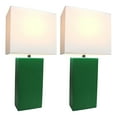 thumbnail image 2 of Lalia Home 21" 2-Pack Leather Base Modern Home Décor Bedside Table Lamp Set, 2 of 8
