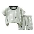 thumbnail image 1 of Zpanxa Ensembles d'Été pour Filles Enfants Imprimé T-shirt à Manches Courtes à Col Rond Shorts Ensemble Deux Pièces 3-4 Ans, 1 of 3