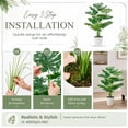 thumbnail image 5 of Miracliy 1 Pack 70cm Artificial Monstera Plant, Faux Tropical Split Leaf Plant with White Diamond Geometric Pot, Indoor Home Office Floor Decor, 5 of 7