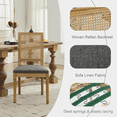 thumbnail image 4 of French Decor Chairs Set of 2, Louis Dining Chairs with Square Rattan Backrest and Exquisitely Carved Solid Wood Frame for Living Room, Kitchen, Restaurant,Gray, 4 of 11