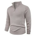 thumbnail image 2 of Betivan Mens Slim Fit Zip Up Mock Neck Polo Sweater Casual Long Sleeve Sweater and Pullover Sweaters with Ribbing Edge, 2 of 8