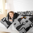 thumbnail image 4 of jejeloiu Cartoon Cute Kitten Full Size Comforter Sets,Kawaii Pet Cat Bedding Comforter Set,Gray Black Bedding Sets For Girls Kids,Super Cozy Room Decor Reversible,3pcs, 4 of 8