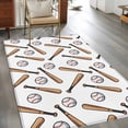 thumbnail image 2 of Baseball Area Rugs 3x5 ft Retro Sports Style Baseball Bats Minimalist Modern Washable Rug Non Slip Indoor Carpet Absorbent Floor Mat for Living Room Bedroom Dining Room, 2 of 9