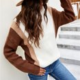 thumbnail image 3 of Vedolay Womens Cute Sweater Womens Fall Striped Oversized 2023 Pullovers Sweaters Casual Knit Tops,White S, 3 of 5