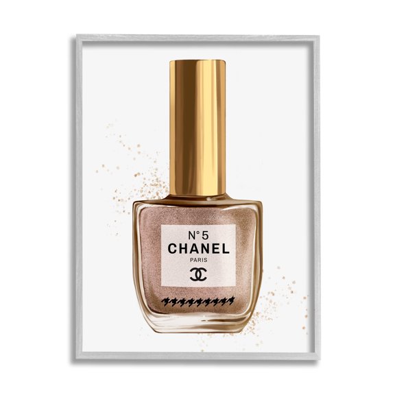 Stupell Industries Makeup Nail Polish Brown Gold Fashion Design, 11 x 14,Design by Ziwei Li