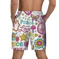 thumbnail image 4 of Haiem Peace Love And Dove Flower Power Men'S Quick-Dry Swim Trunks: Comfortable Beach Shorts With Mesh Lining And Pockets - Ideal For Swimming And Sunbathing Large, 4 of 9