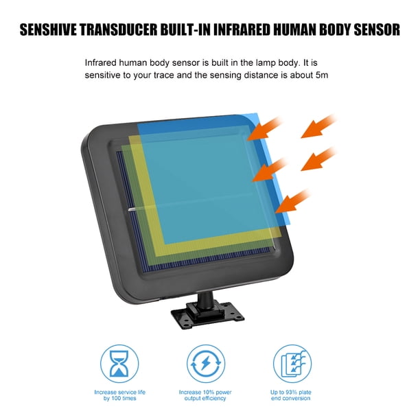 Lámpara de decoración de patio con sensor de movimiento PIR luz de pared impermeable para exteriores LED Solar JShteea Para estrenar