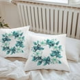 thumbnail image 7 of Waterproof Throw Pillow Covers Set of 2, 20x20 Inch Teal Botanical Spring Decorative Pillowcases Outdoor Pillow Slip Cushion Covers Set for Couch Tent White Floral Spring, 7 of 7