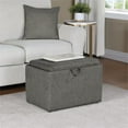 thumbnail image 6 of Pemberly Row Accent Storage Ottoman with Reversible Tray in Gray Fabric, 6 of 14