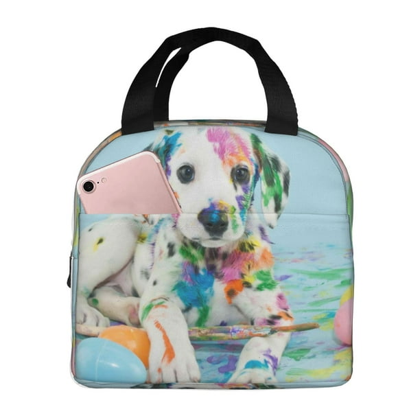 Balery A Funny Little Dalmatian Puppy Bolsa de Almuerzo Aislada – Caja de Almuerzo con Papel de Aluminio Grueso, Mantiene la Comida Fresca por 4 Horas