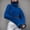 Blue, variant on Women's Autumn And Winter Turtleneck Wool Knitted Sleeves Solid Color Short Sweater Women Women's Pullover Sweaters plus Size Knit 15 Items Zip Shirts for Men Fitted Sweaters for Women Mens Long Neck