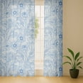 thumbnail image 6 of Vargottam Botanical Pattern Sheer Georgette Curtains for Windows & Small Doors - Set of 2 Panels, 72" Long, Grommet Top, Printed Light Filtering Drapes for Living Room or Study, 6 of 9