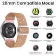 thumbnail image 4 of 20mm Shiny Stretchy Nylon Watch Bands Compatible for Samsung Galaxy Watch 6 5 4 44 40mm/Watch 5 Pro 45mm/ Watch 6 Classic 43 47mm/Watch 4 Classic 46 42mm,Adjustable Elastic Braided Sport Women Strap, 4 of 7