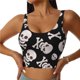 thumbnail image 1 of Fotbe black white Skull bone Sujetador Deportivo Largo sin Aros para Mujer con Almohadillas y Soporte Medio, Transpirable y Absorbente, Camiseta Tipo Chaleco o Tank Top-Medium, 1 of 8