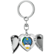 thumbnail image 1 of Luanda Angola emblema nacional Llavero de alas de ángel en forma de corazón, 1 of 3