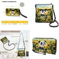 thumbnail image 5 of ZUXONGSY Panda Sunflower Print PU Leather Crossbody Bag Purse and Wallet Set for Women - Large Multi-Pocket, Adjustable Strap, Waterproof Lightweight Travel Shoulder Bag, 5 of 5