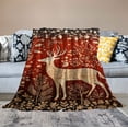 thumbnail image 2 of ARISTURING  Luxury Velvet Super Soft Christmas Prints Blanket-Holiday Theme Home Décor Fuzzy Warm and Cozy Throws for Winter Bedding, Couch and Gift, Burgundy Reindeer, 2 of 6