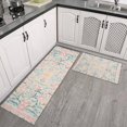 thumbnail image 2 of Pink Floral Pattern Kitchen Rugs Sets Of 2,Anti Fatigue Kitchen Mat Rugs Non Slip Washable,Decorative Kitchen Floor Mats for Kitchen,Sink,Laundry,17"x30"+17"x47", 2 of 7