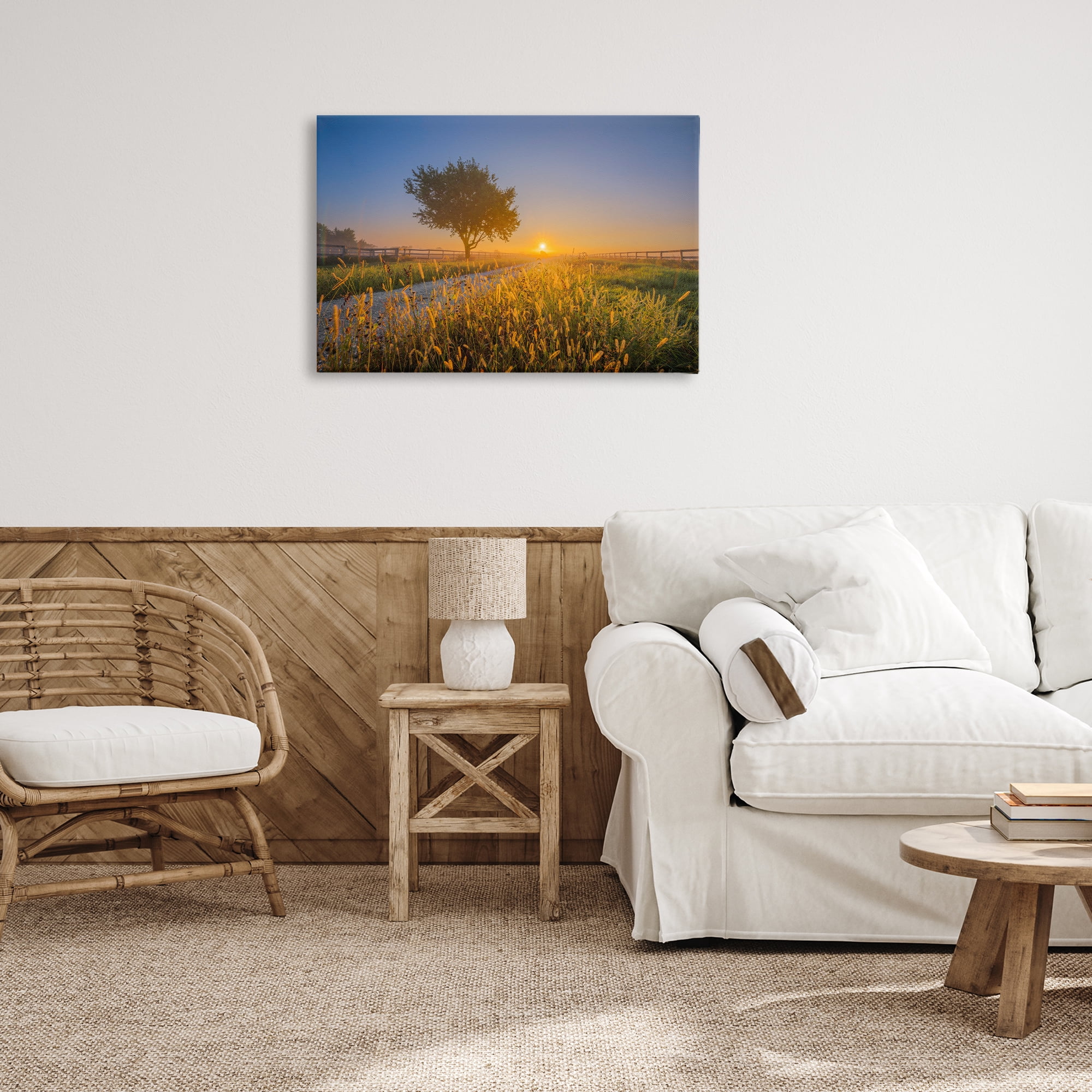 Stupell Industries Rising Sun Horizon Landscape & Nature Photography Wrapped Canvas Art Print Wall Art, 30 x 20