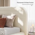 thumbnail image 4 of EnHomee Full Size Cloud Bed Frame with Headboard Boucle Bed Frame with Rounded Corner, White, 4 of 7