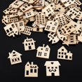thumbnail image 3 of Casa de madera de Navidad para niños, 50 piezas, manualidades, árbol de Navidad, adornos colgantes, decoración navideña para el hogar, regalo de Año Nuevo, 2023, 3 of 4