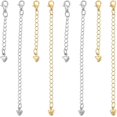thumbnail image 1 of 8 piezas de 4 estilos de cadena de extensión para pulsera de corazón, extensor de cadena de latón con dijes de amor y cierre de pinza de langosta., 1 of 5