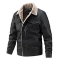 thumbnail image 1 of EGNMCR Jackets for Men Men's Winter Lamb Velvet Leather Jacket Plus Velvet Warm Jacket Motorcycle Jacket, 1 of 8