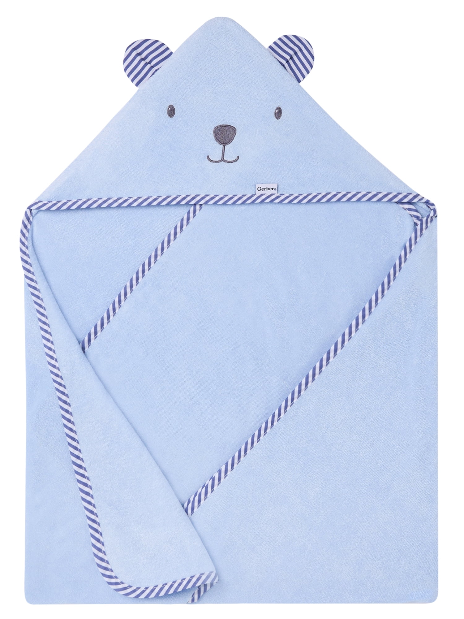 Gerber Baby Boy Blue Absorbent Hooded Towel, One Size