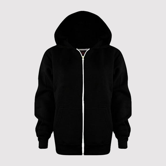 T Shirts for Boys Size 8 Kids Coats Girls Boys Size 4-5 Years Sweatshirt Color Solid Zip Long Hoodie Sleeve Up Kids Black Sweaters