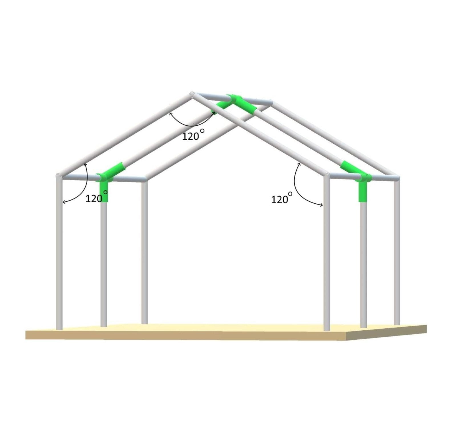Canopy Fittings Connectors 1-3/8" Frame Set Couplers Carport Tent Shed 3 Way, 4 Way 3/Pack (4-Way)