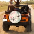 thumbnail image 3 of KAKALAD Watercolor Floral Hummingbird 05 Spare Tire Cover Universal Vehicle Accessories Buckle Car Tools 17”in, 3 of 6