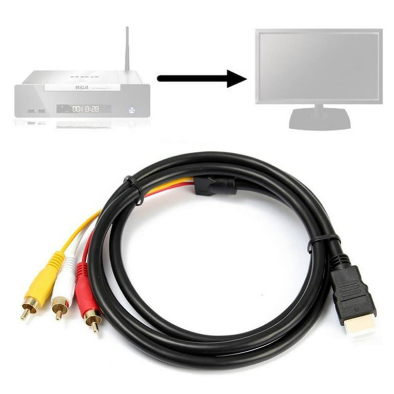 HDMI To AV HDMI To 3RCA Red, Yellow And White Difference Cable TO HDMI  Video Audio 3RCA Cable Q0E3 