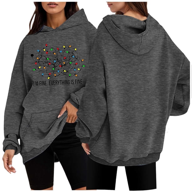 WILLBEST Sudaderas de Mujer con Capucha y Estampado Navideño Chica