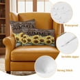 thumbnail image 4 of 2 Pack Outdoor Waterproof Throw Pillow Covers,Summer Vintage Sunflowers Brown Wood Decorative Square Patio Pillowcases for Chair Couch Sofa 16x16in, 4 of 9