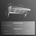 thumbnail image 3 of ChaoLink Commercial Exhaust Hood 8FT Rust Resistant Vent Hood 201 Stainless Steel Concession for Kitchen Restaurant with 2 Detachable U-shaped Grid Oil Filter Mesh, 3 of 7