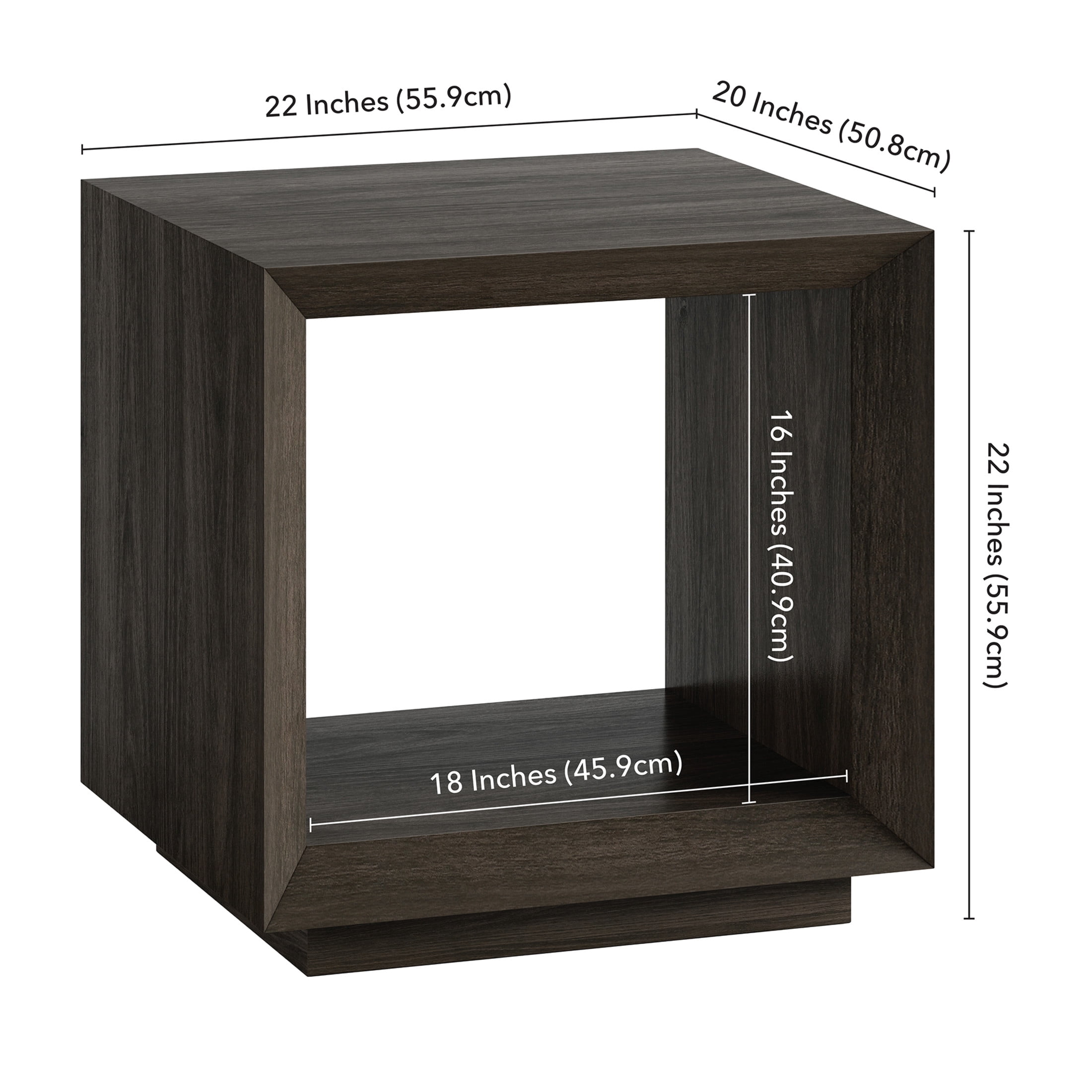 Evelyn&Zoe Modern/Contemporary 22" Wide Alder Brown Side Table
