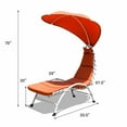 thumbnail image 3 of Gymax Patio Lounge Chair Chaise Outdoor w/ Steel Frame Cushion Canopy Orange, 3 of 8