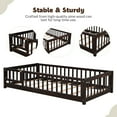 thumbnail image 4 of PAPROOS Twin Montessor Floor Bed, Solid Wood Toddler Bed with Safety Guardrail and Door, Easy Assembly, Low-to-Floor Bed Frame with Slats for Kids, Espresso, 4 of 10