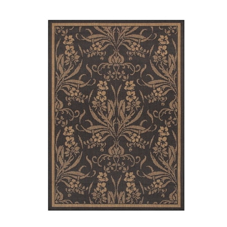 Couristan 15160111018037T 2 x 3 ft. 7 in. Recife Garden Cottage Rug - Black & Cocoa Distinctively designed to complement the simple yet classic styling of outdoor furniture  uniquely colored to make stone entryways and patio decks warmer and more inviting  couristan is proud to expand its popular outdoor/indoor area rug collection  recife. Specifications Color: Black & Cocoa Material: Polypropylene Collection: Recife Size: 2 x 3 ft. 7 in. Weight: 2 lbs - SKU: CRS1095