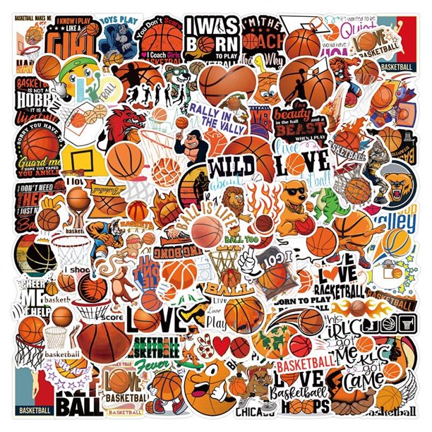 Cartoon Basketball Sport Waterproof Stickers Graffiti Decals Kids Toy Laptop Guitar Phone Luggage Car Cool Sticker heqiyong LED