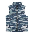 thumbnail image 4 of Uorisanigo Girls Boys Zippered Vest Lightweight Full Zipper Sleeveless Vest Blue Camouflage Print Jacket Soft and Comfortable Stand Collar Coat Warm Outwear for Fall & Winter, 4 of 7