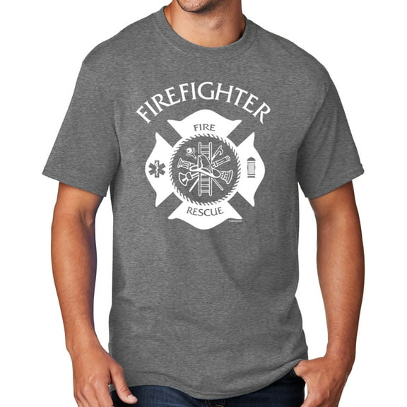 Men's Firefighter T-shirt, 4XL Graphite Heather - TALL